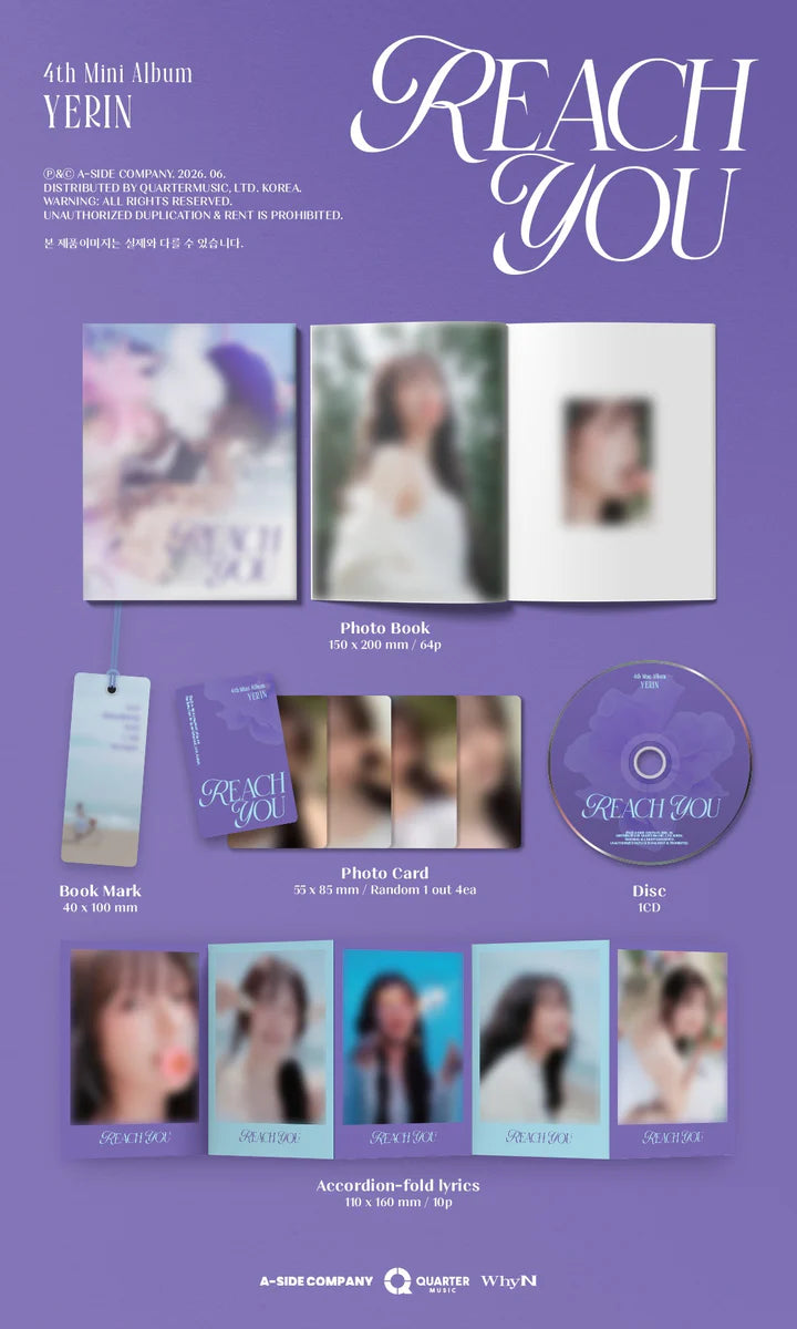 YERIN - [REACH YOU] 4th Mini Album DIGIPAK Version
