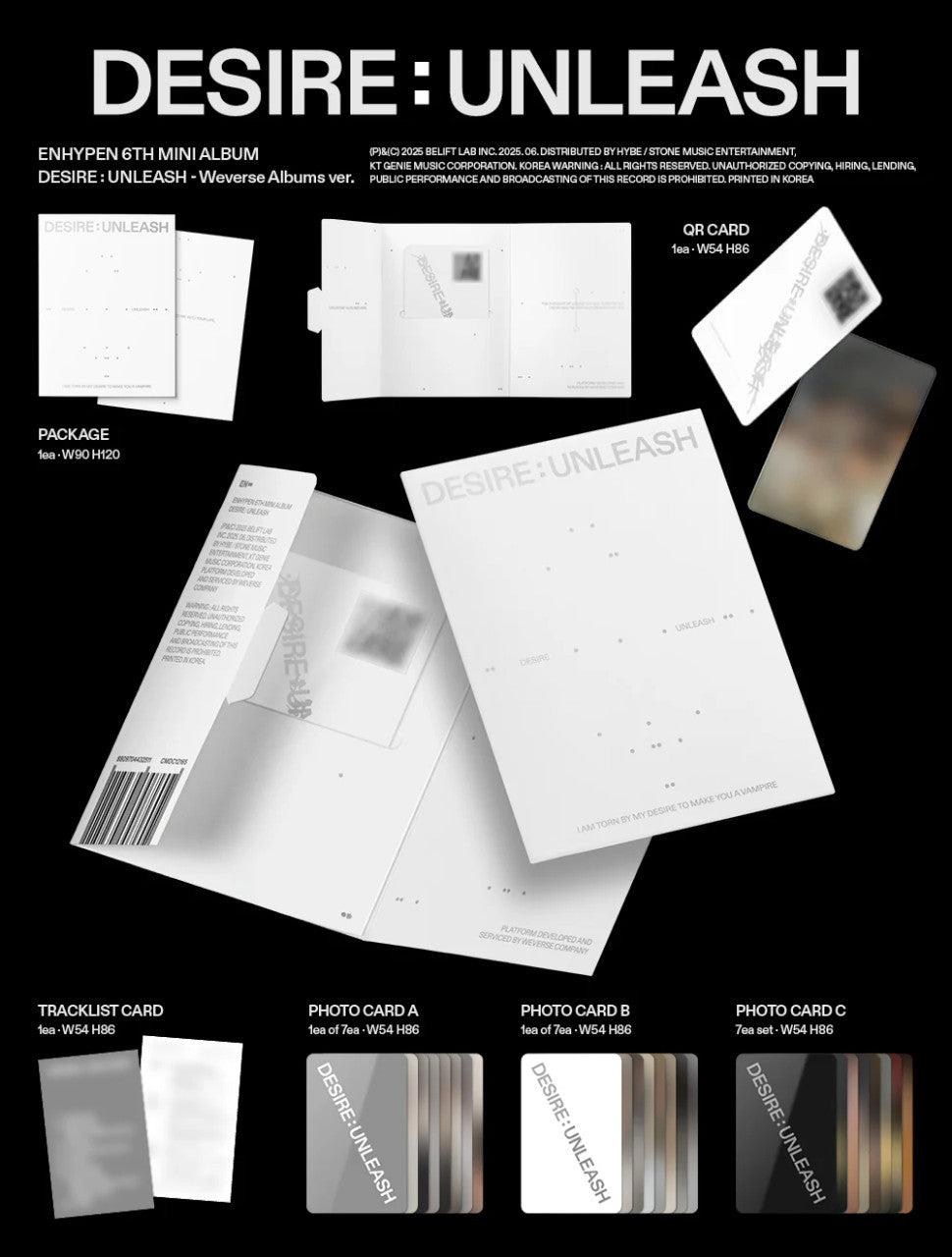 ENHYPEN - [DESIRE : UNLEASH] 6th Mini Album WEVERSE ALBUMS Version