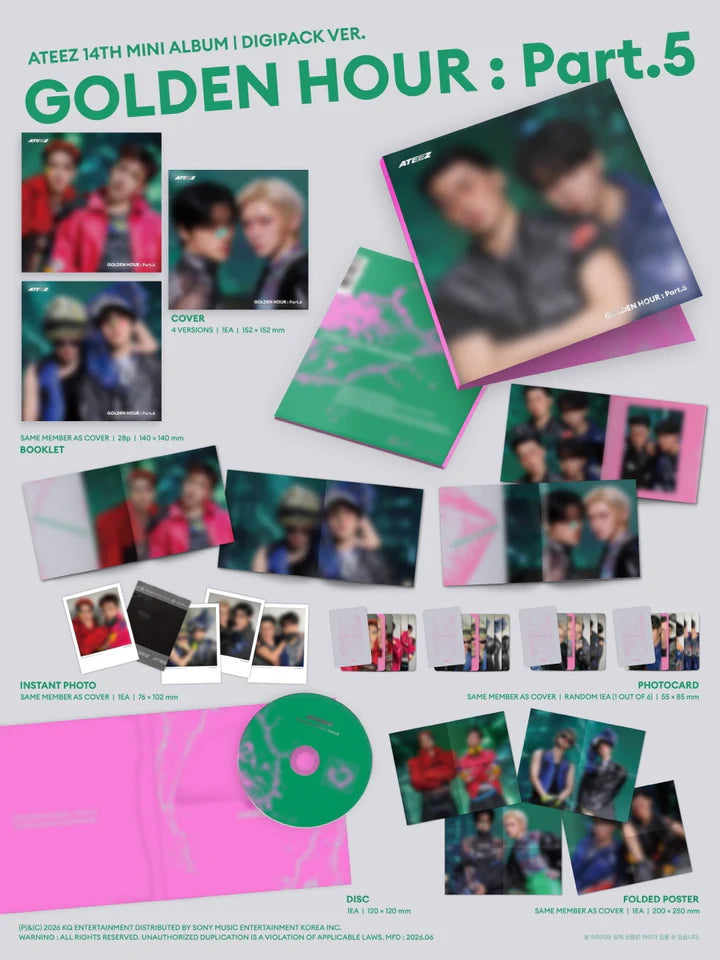 ATEEZ - [GOLDEN HOUR : PART.5] 14th Mini Album DIGIPACK UNIT VERSION