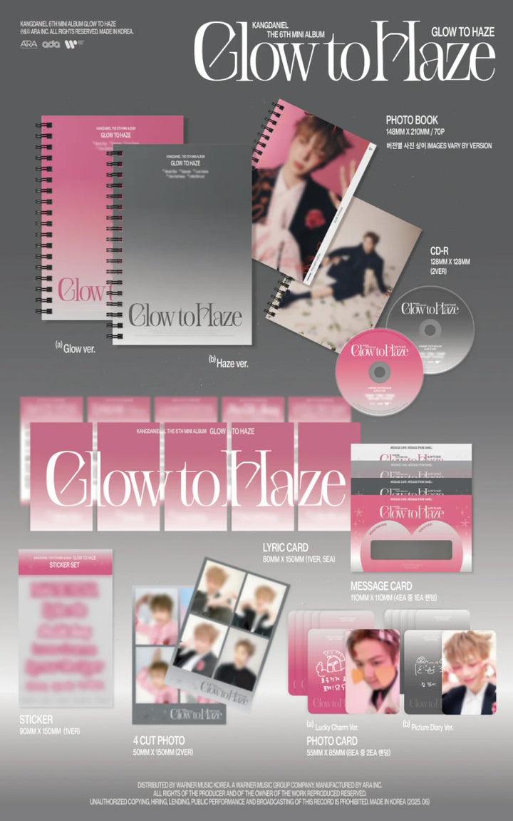 KANG DANIEL - [GLOW TO HAZE] 6th Mini Album PHOTO BOOK Version