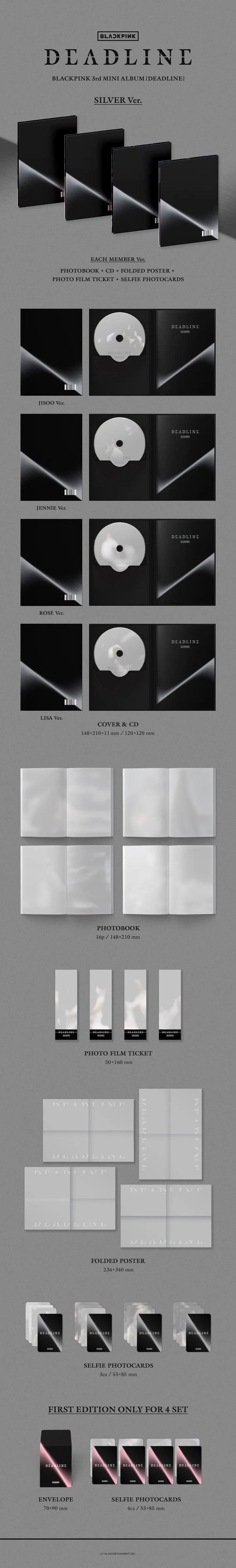 BLACKPINK - [DEADLINE] 3rd Mini Album SILVER Version