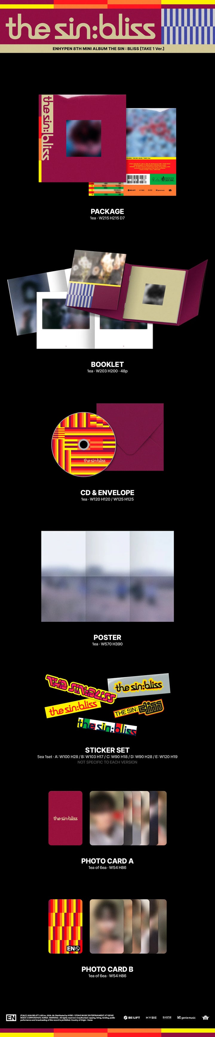 (PRE-ORDER) ENHYPEN - [THE SIN : BLISS] 8th Mini Album (TAKE VER.) *HELLO82 EXCLUSIVE*