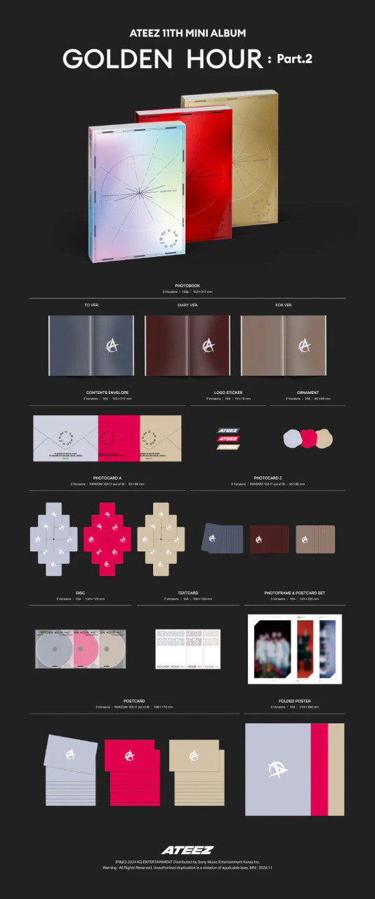 ATEEZ - [GOLDEN HOUR : PART.2] 11th EP Album RANDOM Version – The