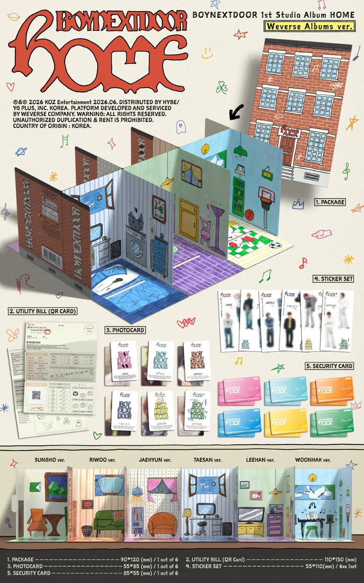 BOYNEXTDOOR - [HOME] 1st Studio Album WEVERSE ALBUM Version (Random)