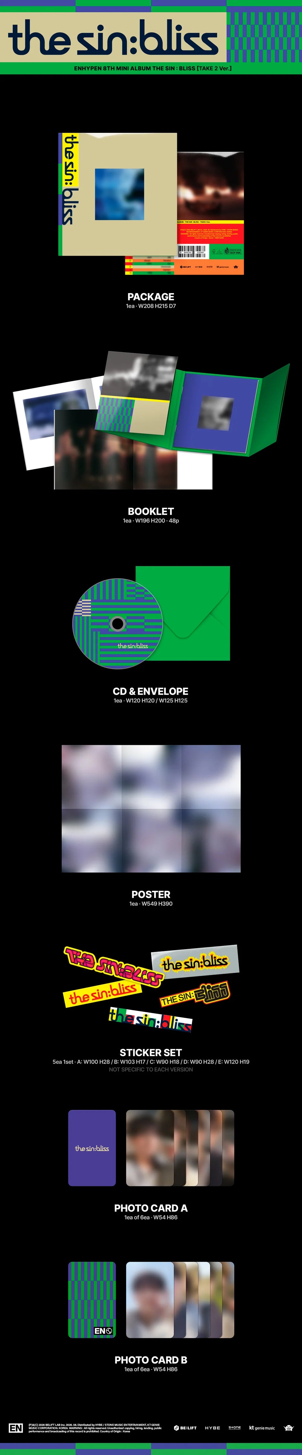 (PRE-ORDER) ENHYPEN - [THE SIN : BLISS] 8th Mini Album (TAKE VER.) *HELLO82 EXCLUSIVE*