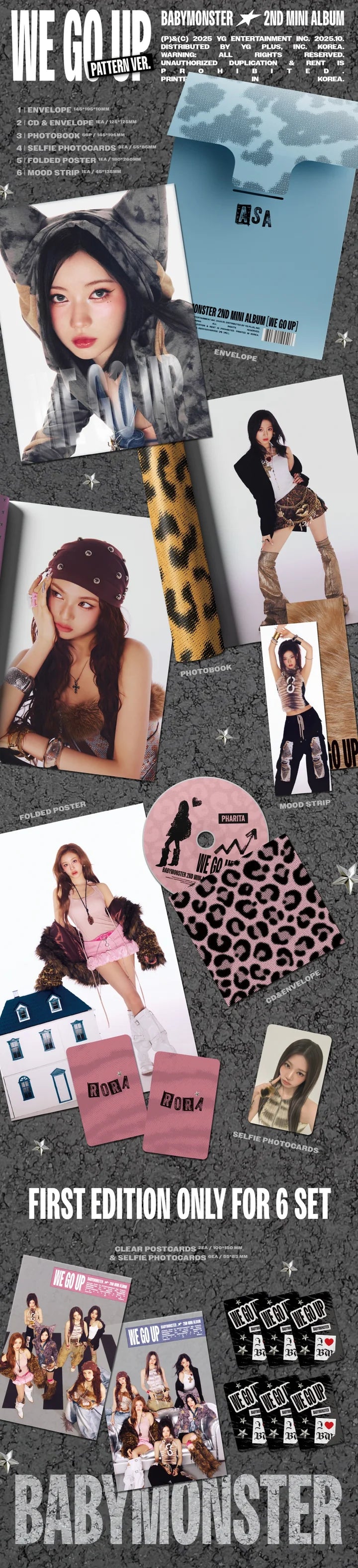 BABYMONSTER - [WE GO UP] 2ND MINI ALBUM PATTERN Version