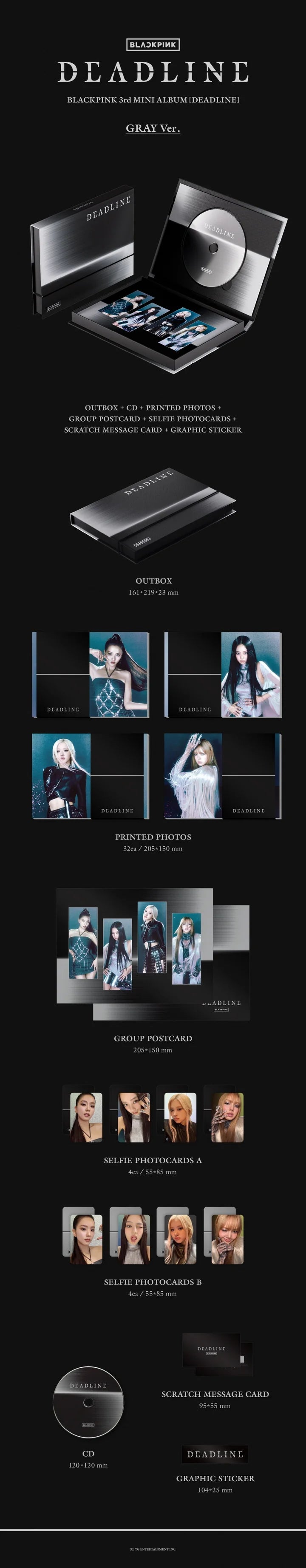 BLACKPINK - [DEADLINE] 3rd Mini Album GRAY Version