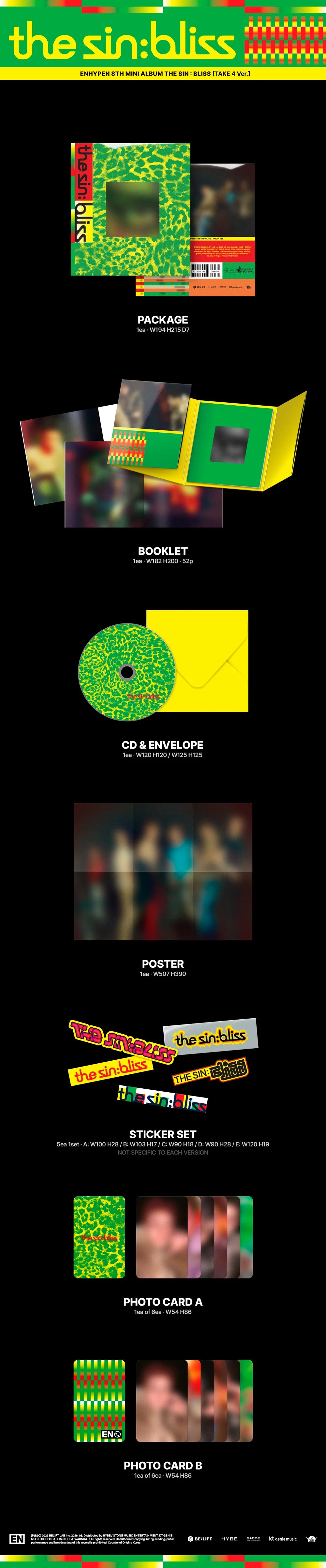 (PRE-ORDER) ENHYPEN - [THE SIN : BLISS] 8th Mini Album (TAKE VER.) **SIGNED**
