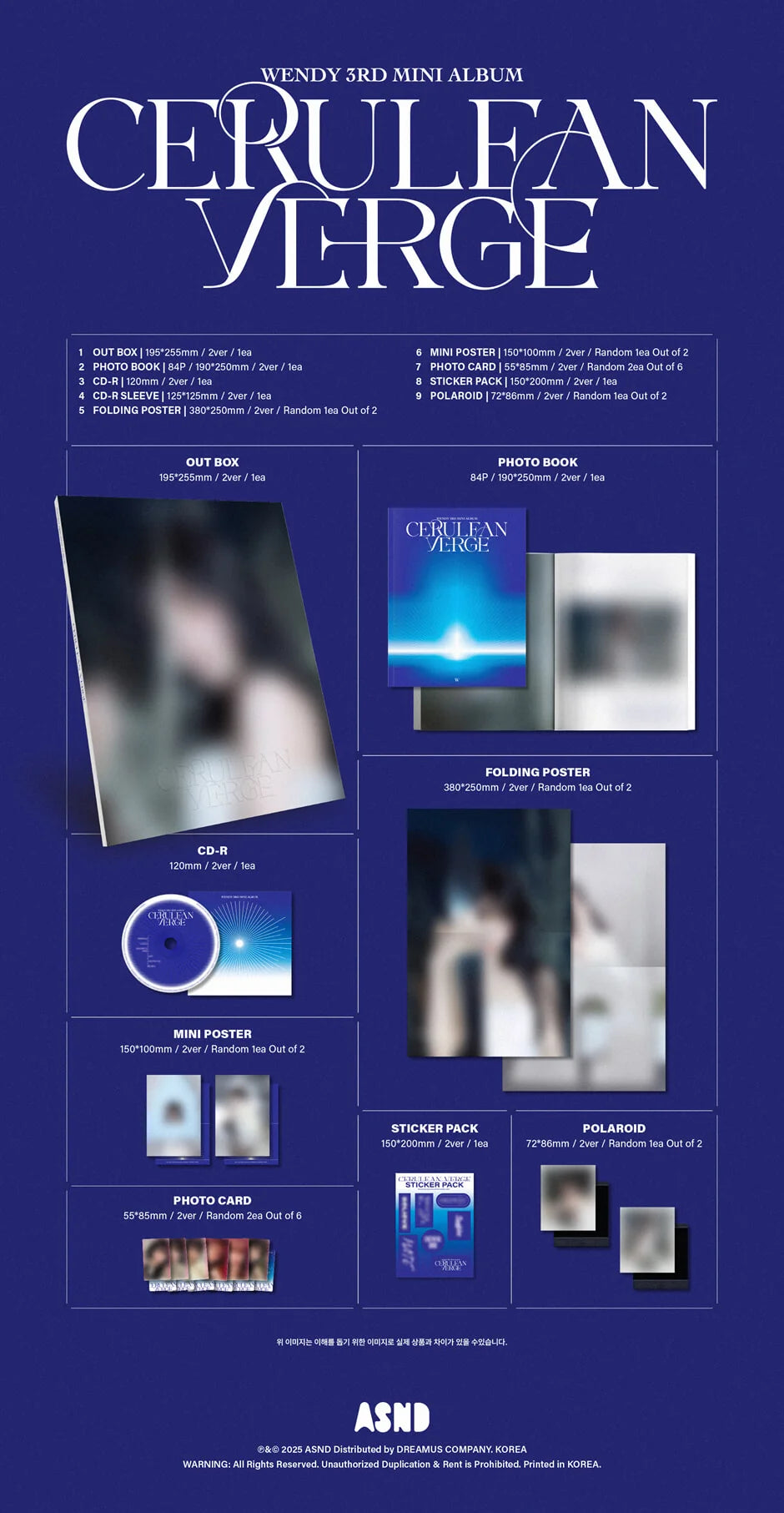 WENDY - [CERULEAN VERGE] 3rd Mini Album