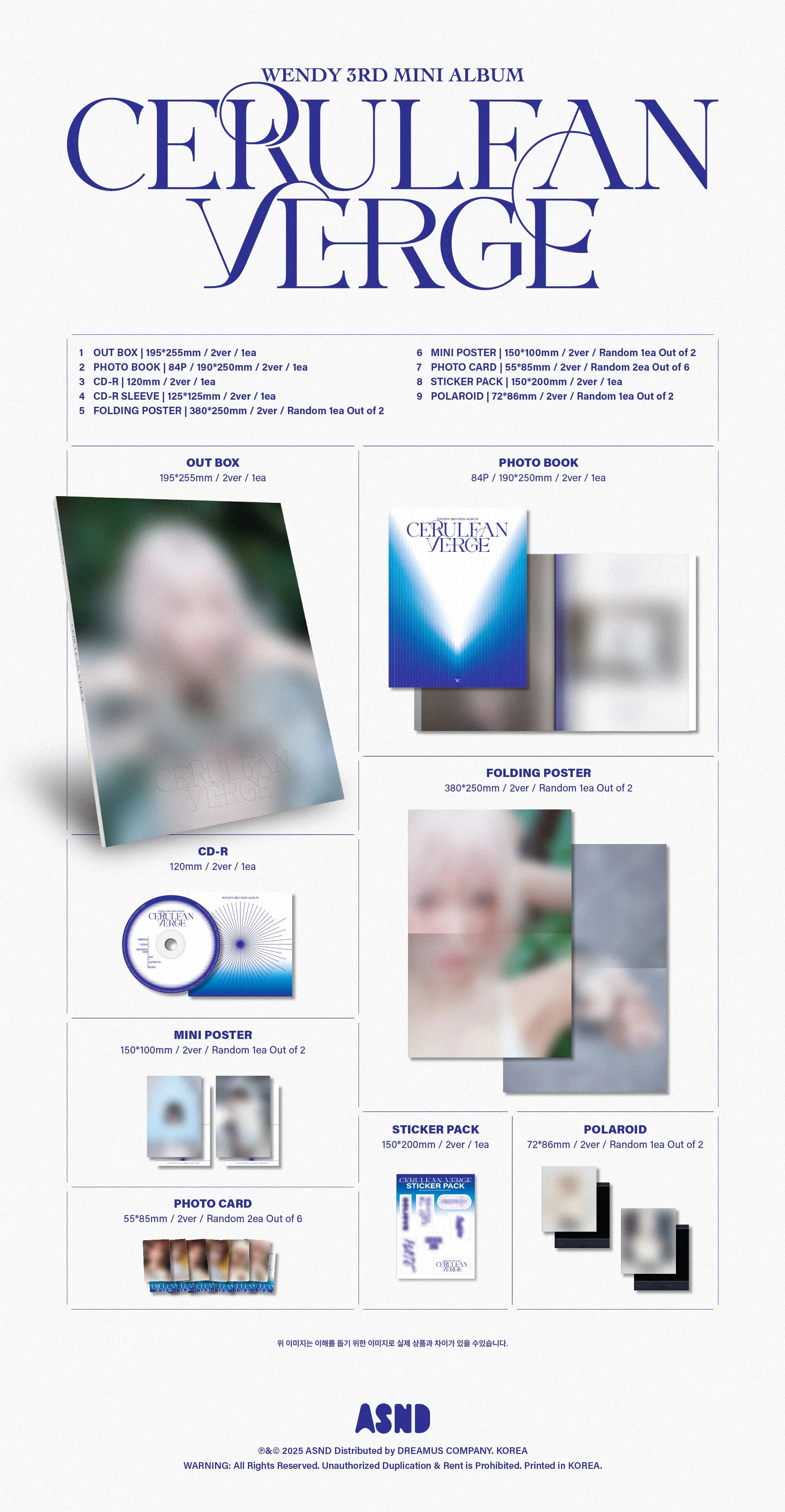 WENDY - [CERULEAN VERGE] 3rd Mini Album