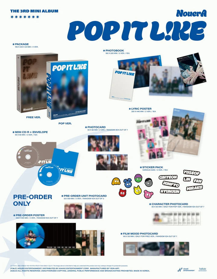 NOUERA - [POP IT LIKE] 3rd Mini Album RANDOM Version