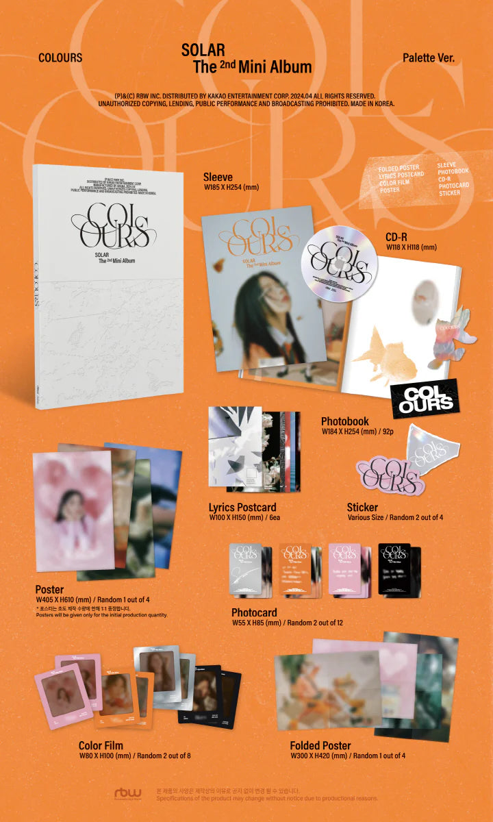 SOLAR (MAMAMOO) - [COLOURS] 2nd Mini Album PALETTE Version