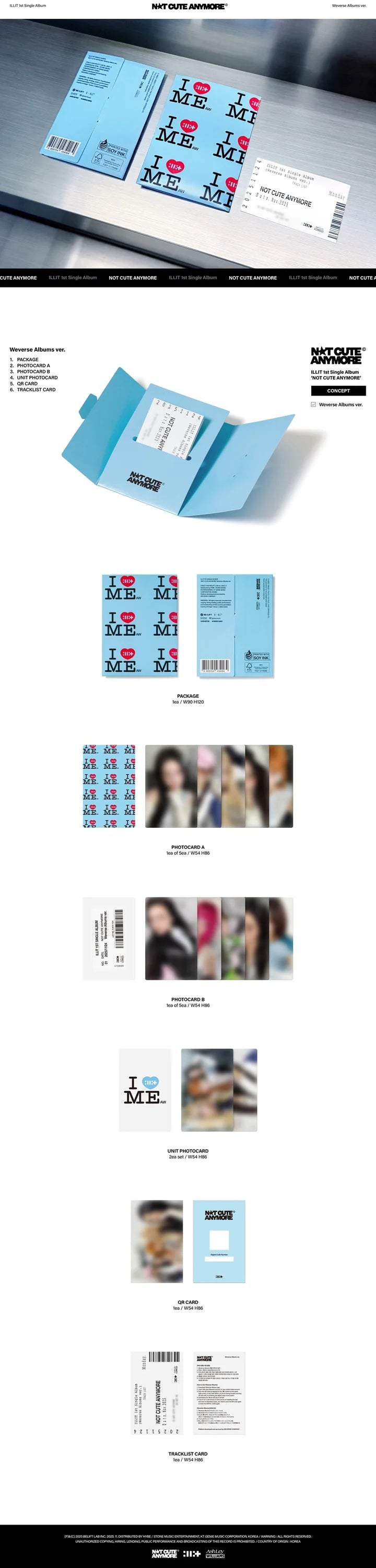 ILLIT - [NOT CUTE ANYMORE] 1st Single Album WEVERSE ALBUMS Version