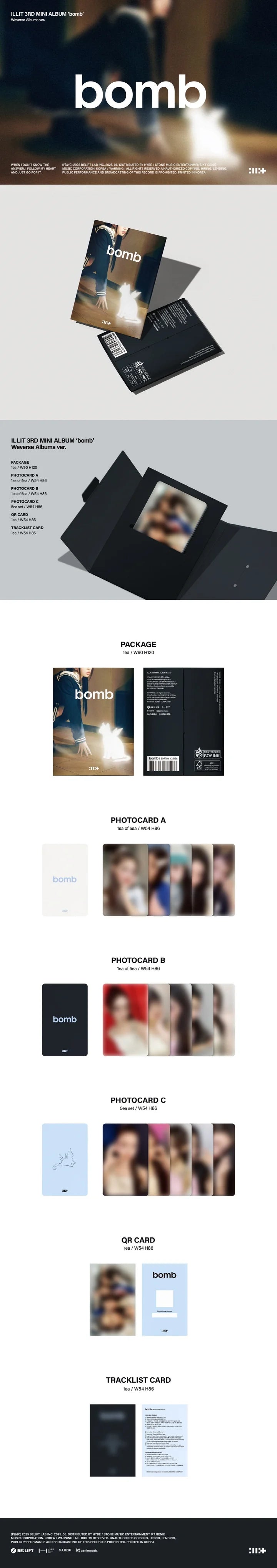 ILLIT - [BOMB] 3rd Mini Album WEVERSE ALBUMS Version
