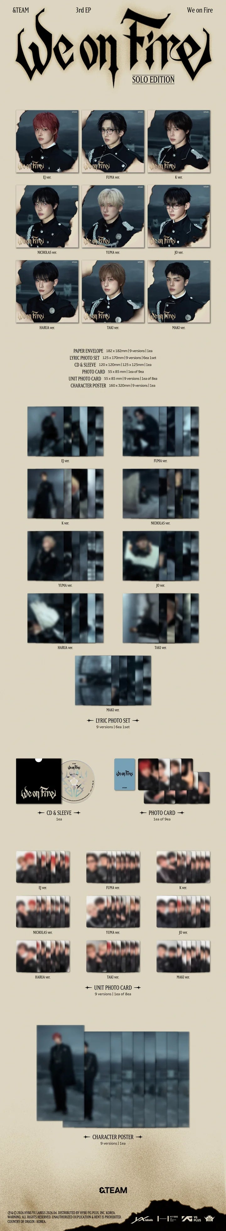 &TEAM - [WE ON FIRE] 3rd EP Album SOLO EDITION