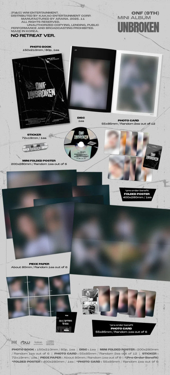 ONF - [UNBROKEN] 9th Mini Album RANDOM Version