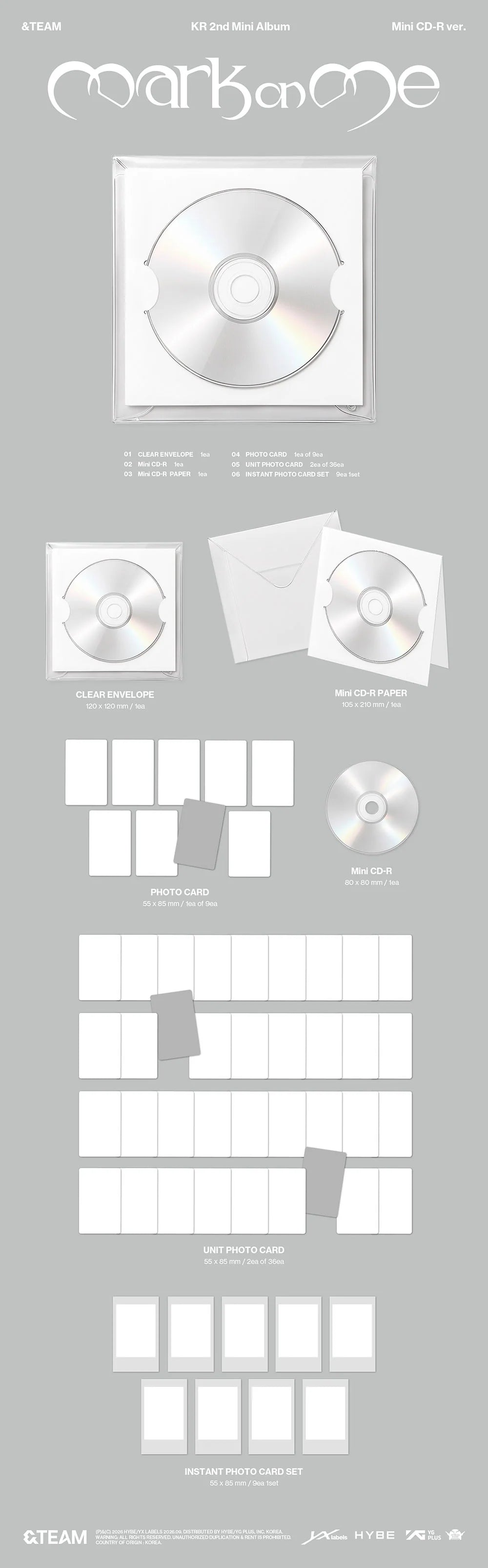 (PRE-ORDER) &TEAM - [Mark on Me] KR 2nd Mini Album (Mini CD-R VER.)