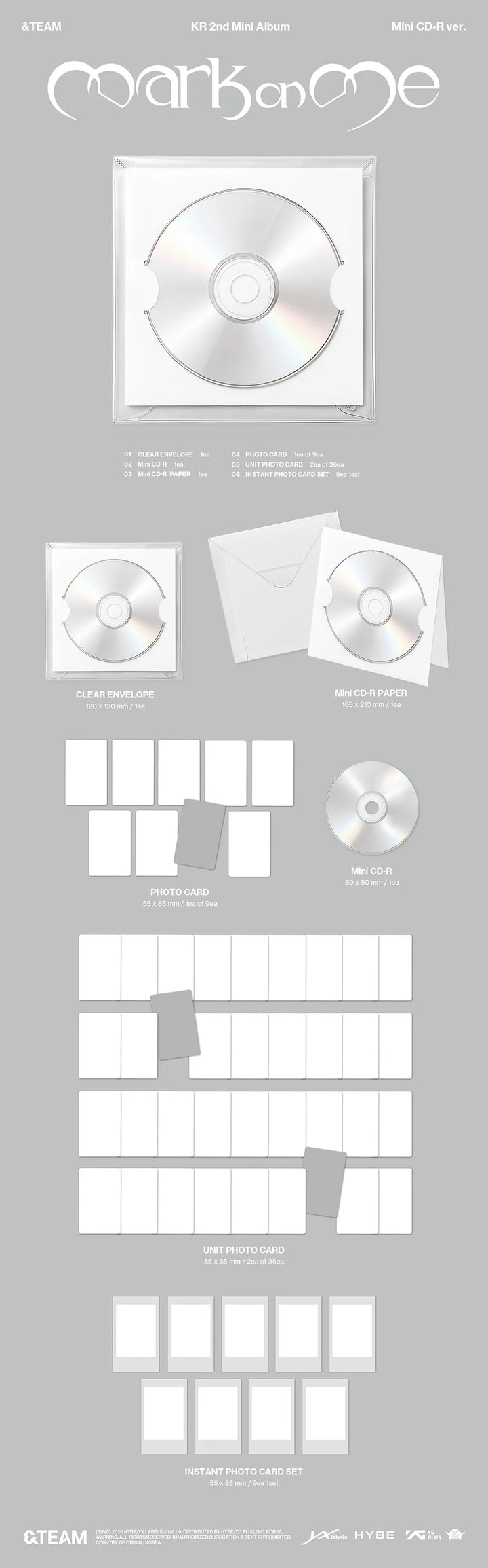 (PRE-ORDER) &TEAM - [Mark on Me] KR 2nd Mini Album (Mini CD-R VER.)
