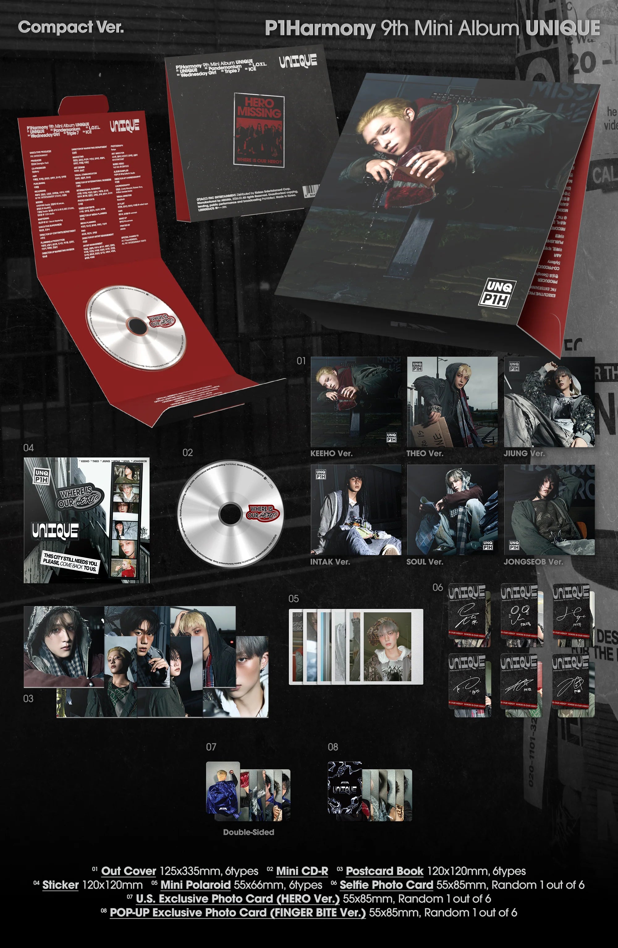 P1HARMONY - [UNIQUE] 9th Mini Album *POP-UP* DIGI PACK VER.