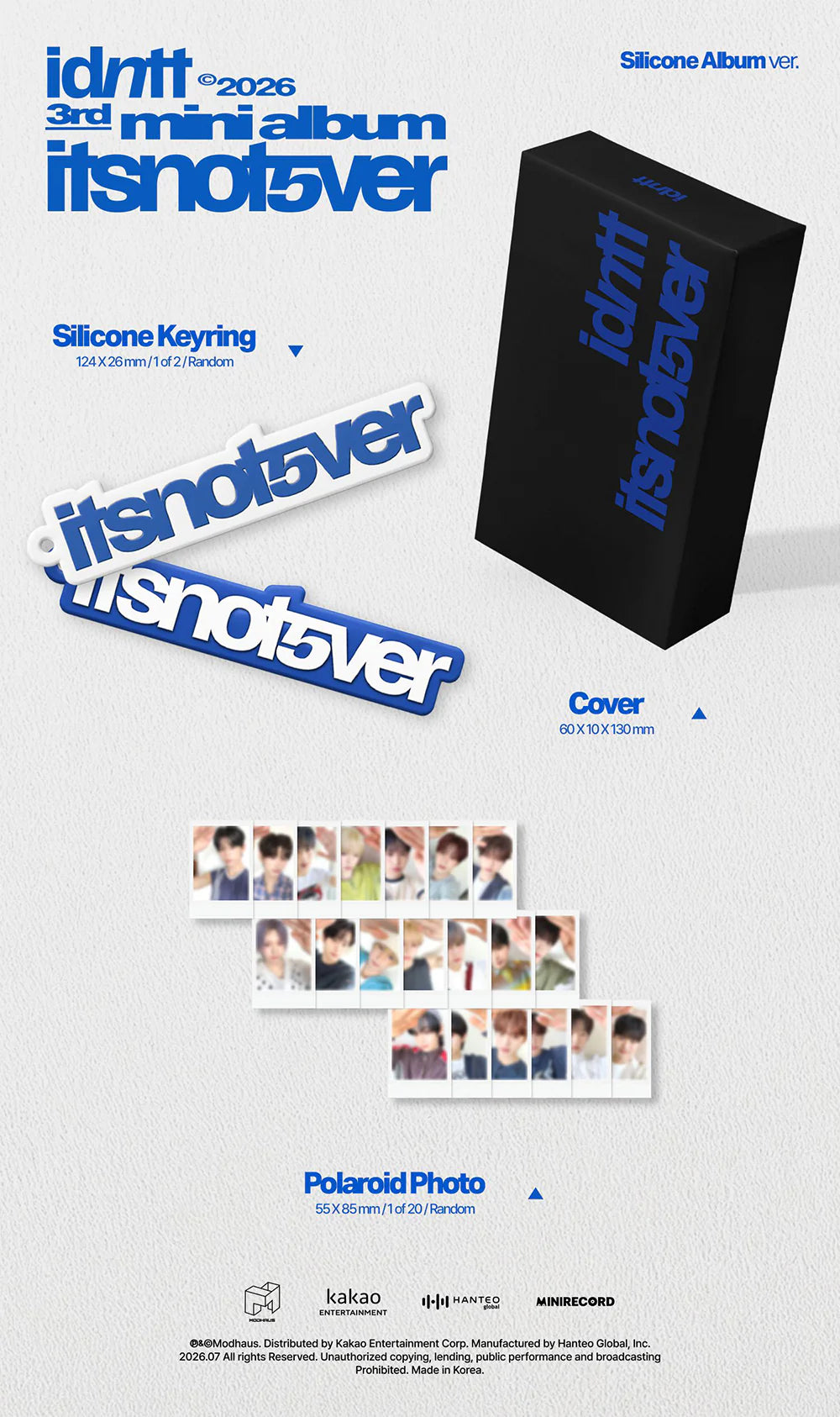 (PRE-ORDER) IDNTT - [ITSNOTOVER] 3rd Mini Album (SILICONE ALBUM VER.)