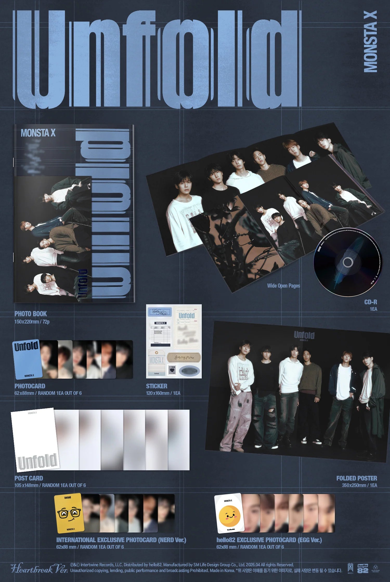 MONSTA X - [UNFOLD] English Studio Album *HELLO82 EXCLUSIVE*