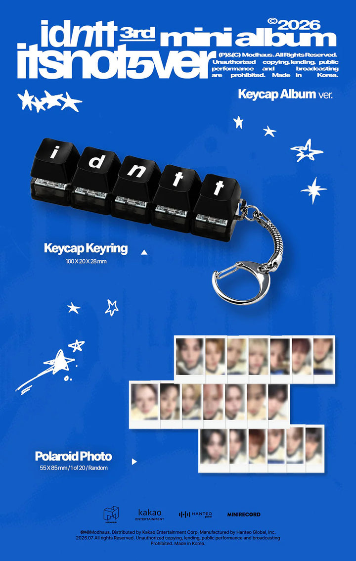 (PRE-ORDER) IDNTT - [ITSNOTOVER] 3rd Mini Album (KEYCAP ALBUM VER.)