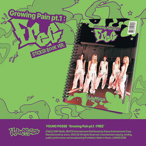 YOUNG POSSE - [GROWING PAIN PT.1 : FREE] EP Album (STICKER BOOK Ver.)