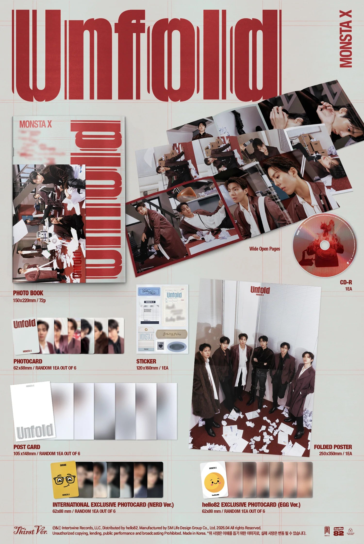 MONSTA X - [UNFOLD] English Studio Album *HELLO82 EXCLUSIVE*