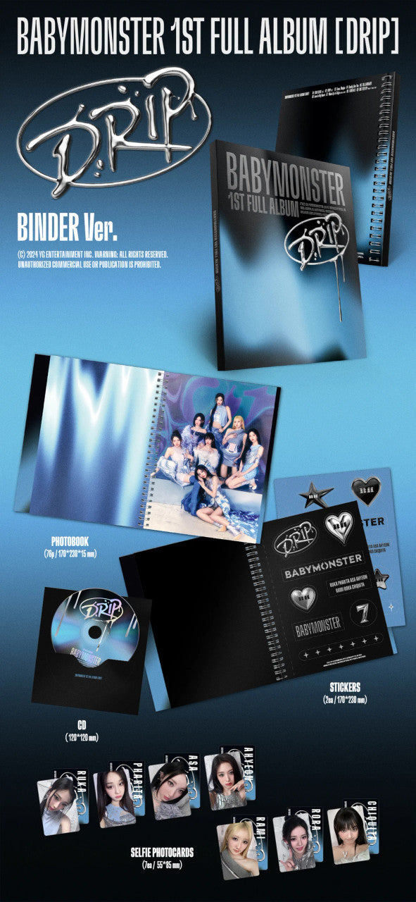 PRE-ORDER) BABYMONSTER - [DRIP] 1st FULL Album YG TAG ALBUM RANDOM