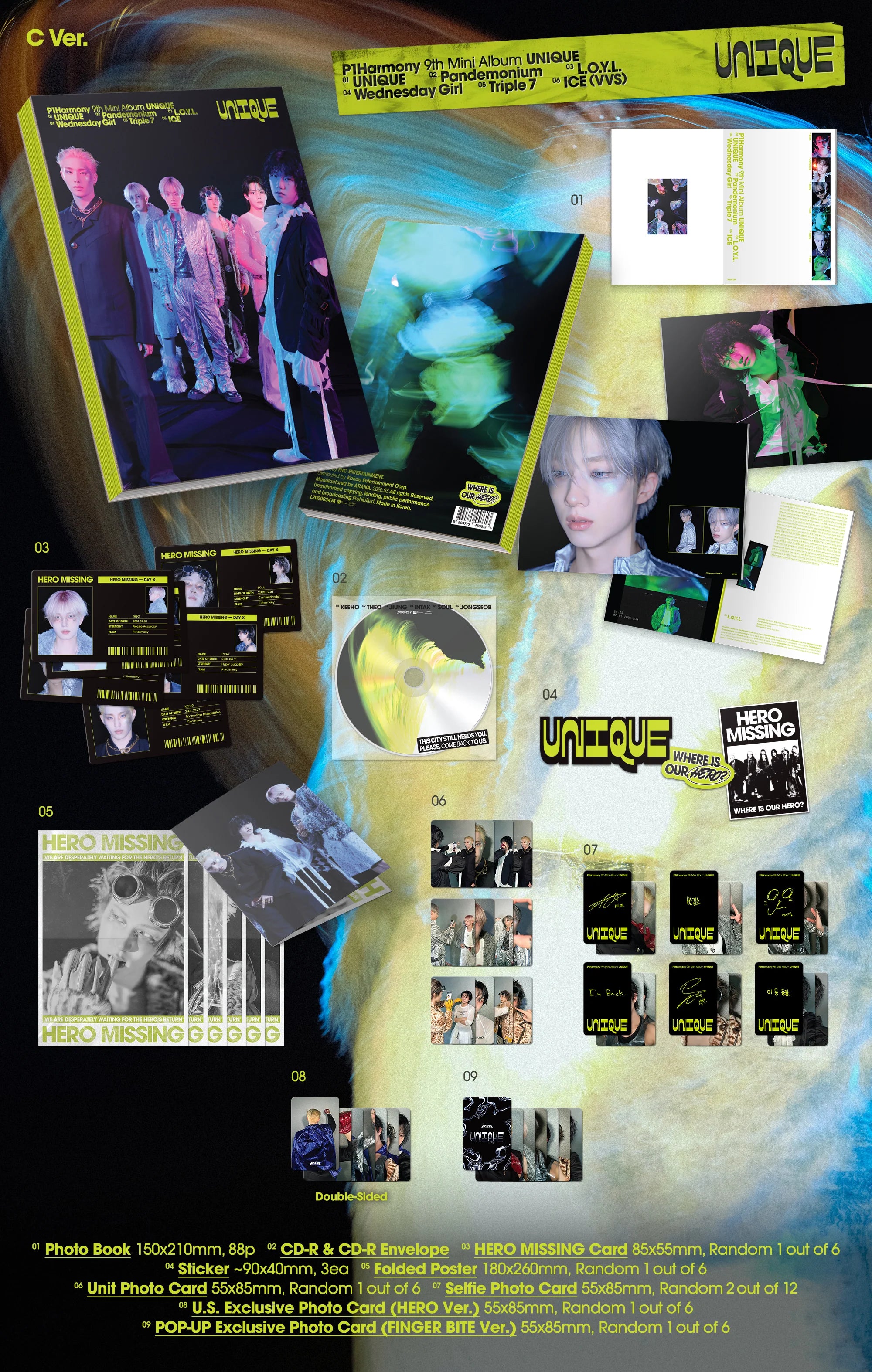P1HARMONY - [UNIQUE] 9th Mini Album *POP-UP EXCLUSIVE*
