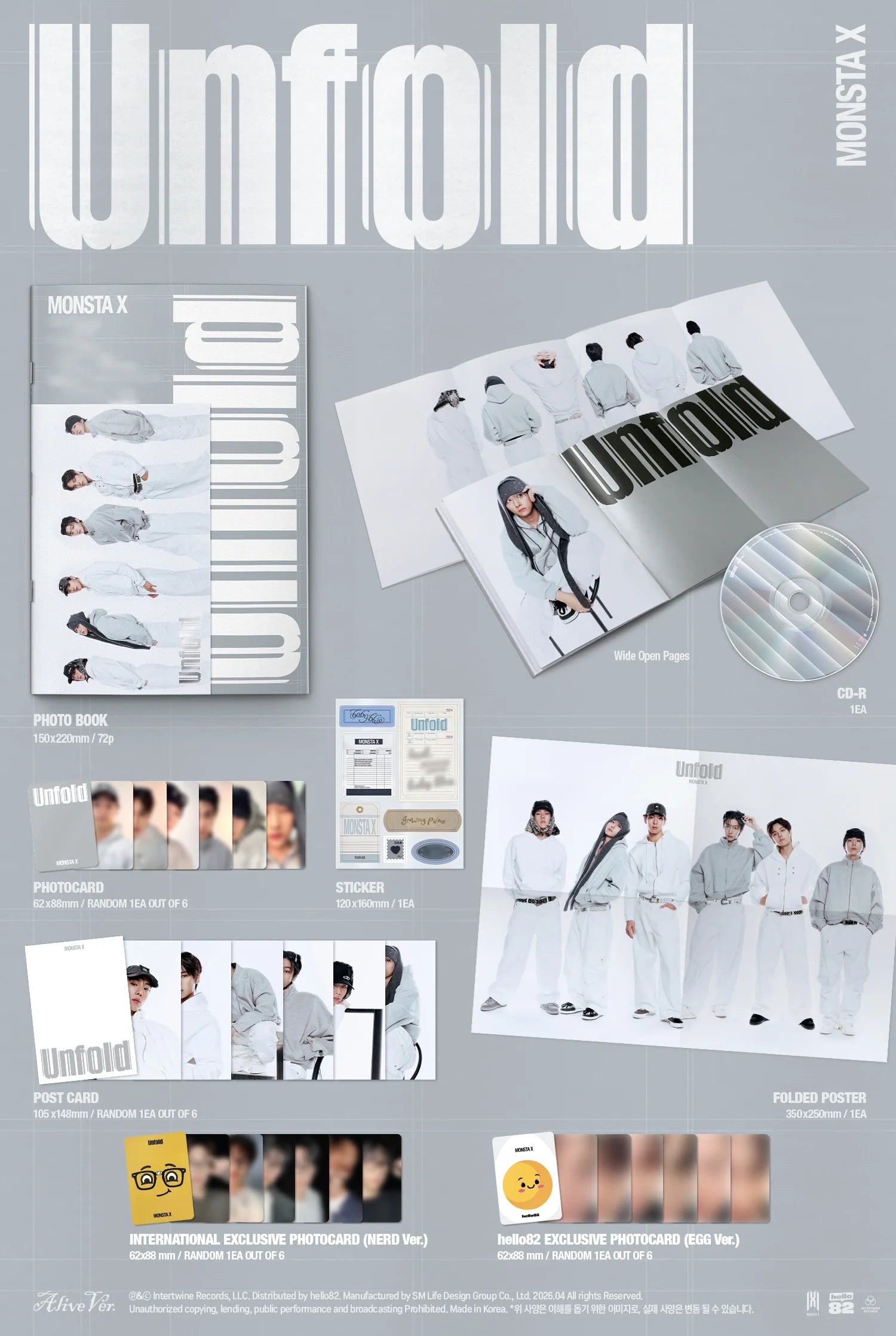 MONSTA X - [UNFOLD] English Studio Album *HELLO82 EXCLUSIVE*