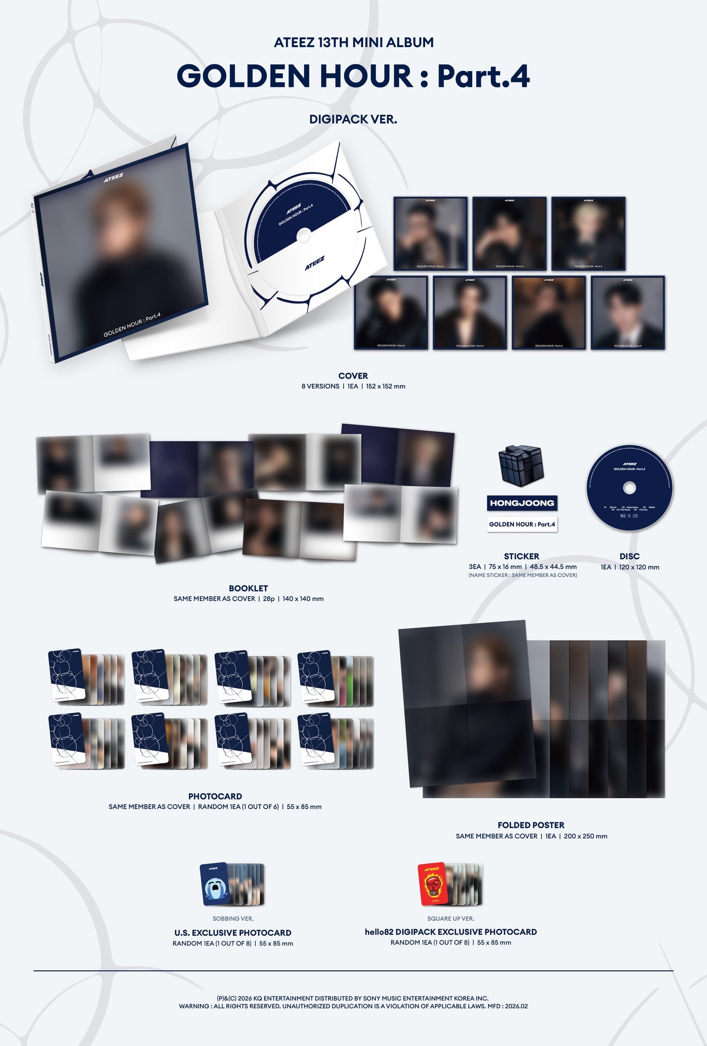 ATEEZ - [GOLDEN HOUR: PT. 4] (MEMBER DIGIPACK VER.) *HELLO82 EXCLUSIVE*
