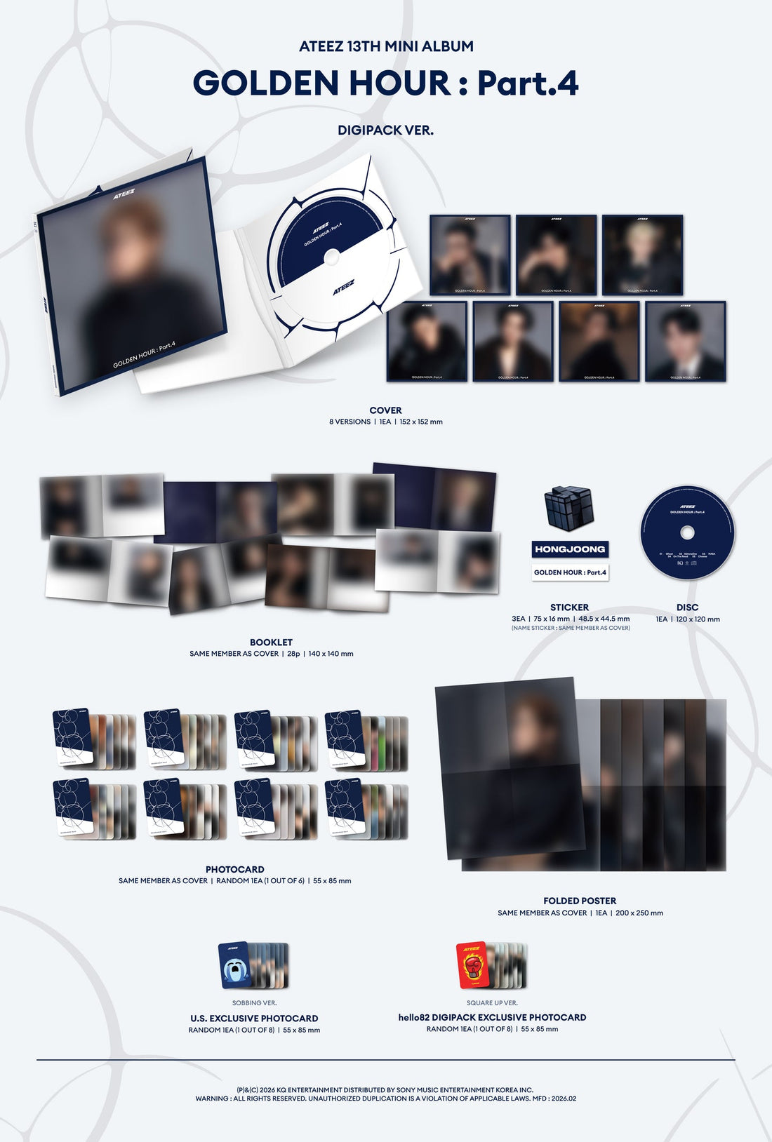ATEEZ - [GOLDEN HOUR: PT. 4] (MEMBER DIGIPACK VER.) *HELLO82 EXCLUSIVE*