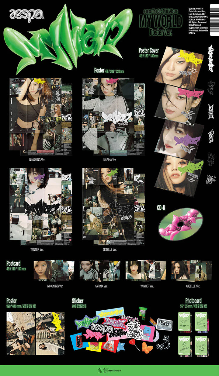 aespa - [MY WORLD] 3rd Mini Album POSTER Version