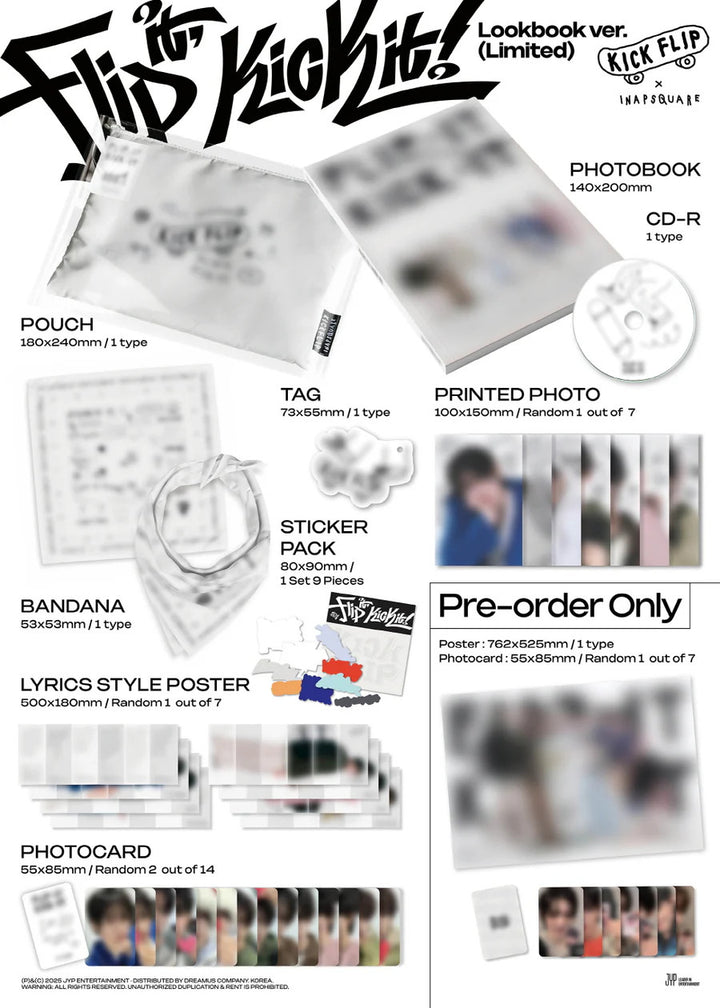 KICK FLIP - [FLIP IT, KICK IT!] 1st Mini Album LIMITED Edition LOOKBOOK Version