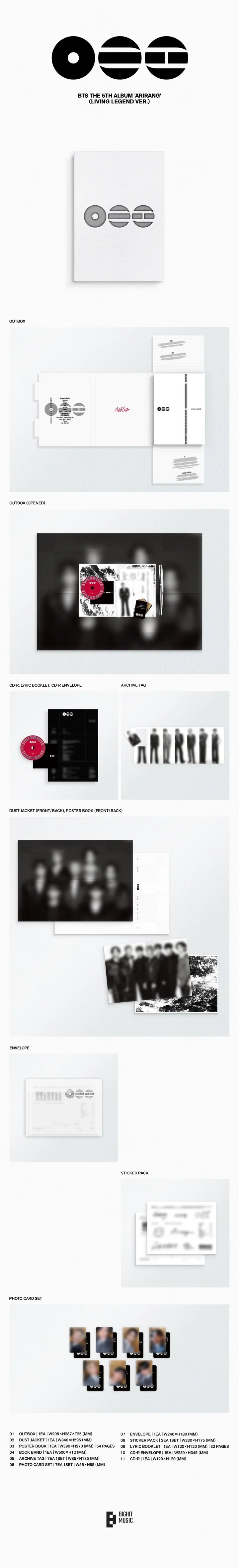 BTS - [ARIRANG] 5th Album LIVING LEGEND Version