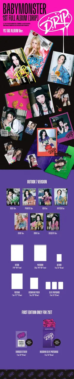 BABYMONSTER - [DRIP] 1st FULL Album YG TAG ALBUM