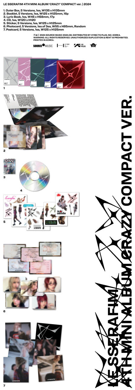 LE SSERAFIM - [CRAZY] 4th Mini Album COMPACT RANDOM Version