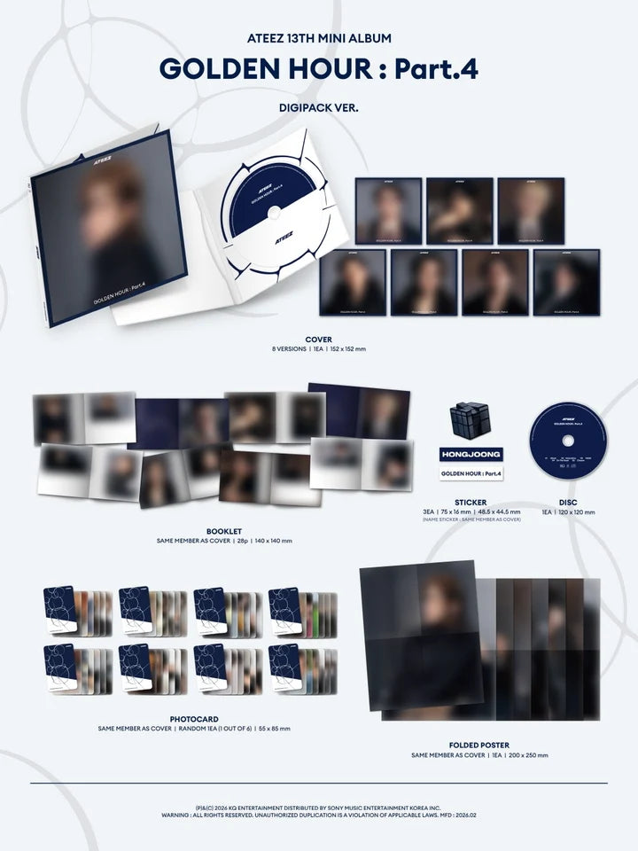 ATEEZ - [GOLDEN HOUR: PT. 4] 13th Mini Album DIGIPACK Version