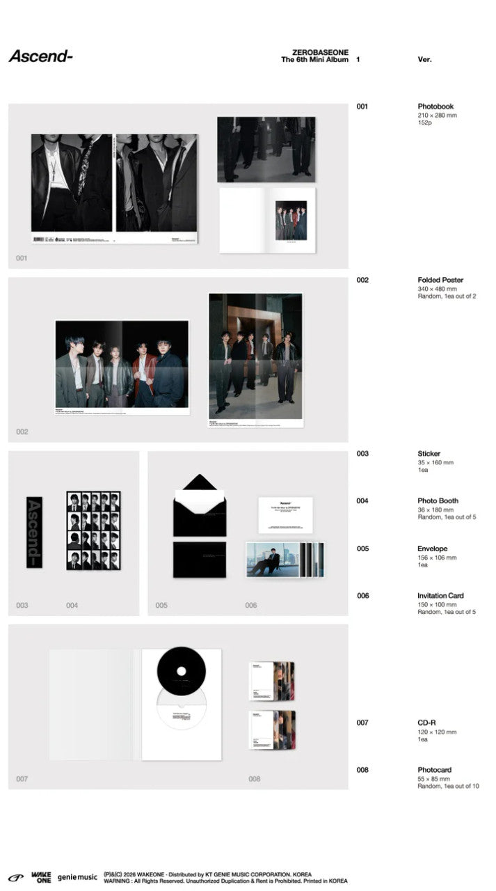 邦楽 .cute!! / DEMO Mini Album Type-B PRE-ORDER) ZEROBASEONE - [ASCEND-] 6th Mini Album – The KPOP Empire