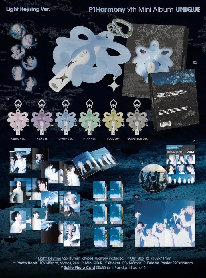 P1HARMONY - UNIQUE (LIGHT KEYRING: RANDOM VERSION)