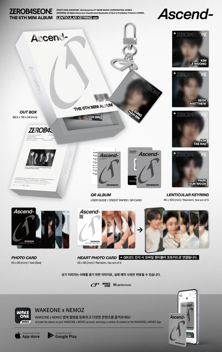 ZEROBASEONE - [ASCEND-] 6th Mini Album (LENTICULAR KEYRING Version)