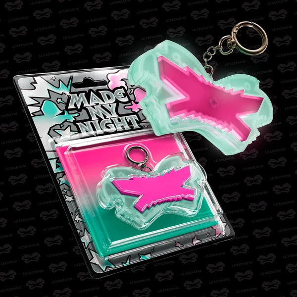 (PRE-ORDER) LE SSERAFIM - [MADE MY NIGHT] 2nd Single Album GLOW CLICKER KEYCHAIN Version