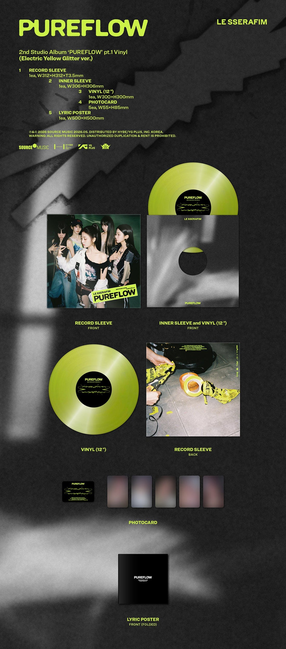 LE SSERAFIM - [PUREFLOW PT.1] 2nd Studio Album LP Version