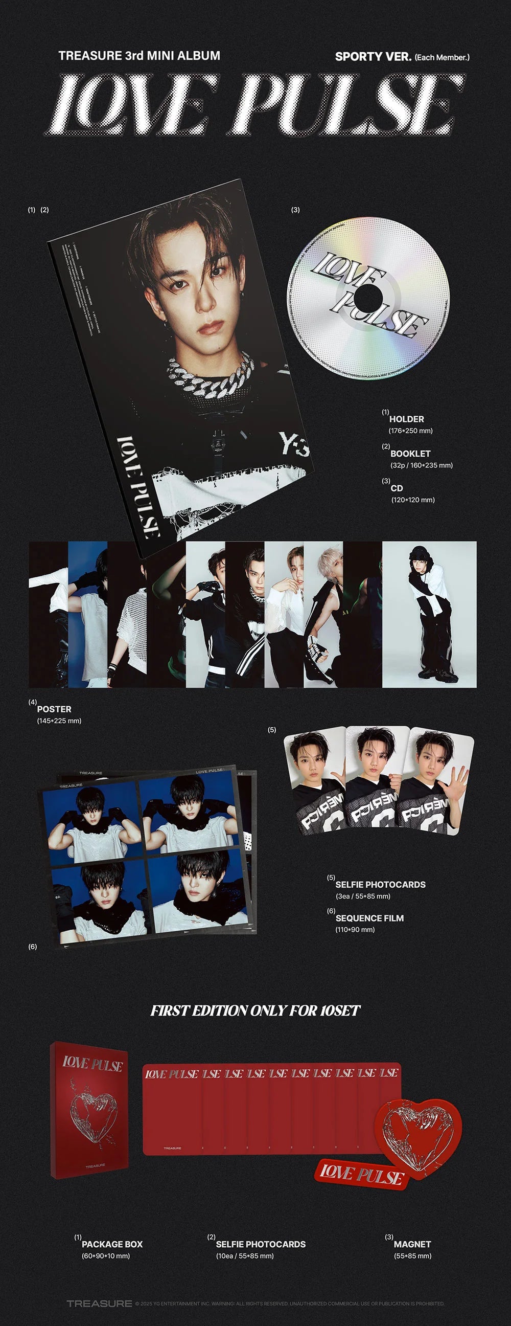 TREASURE - [LOVE PULSE] 3rd Mini Album SPORTY Version