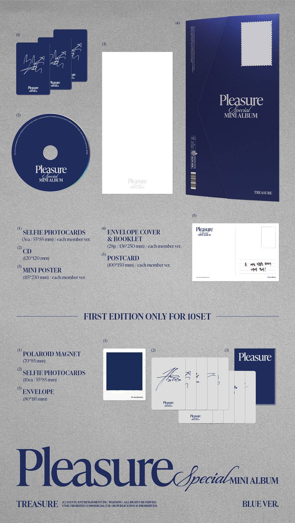 TREASURE - [PLEASURE] Special Mini Album BLUE CHOI HYUN SUK Version