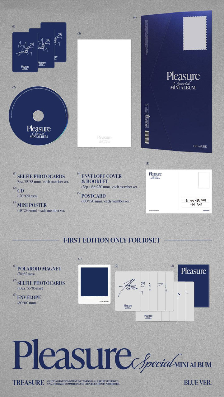 TREASURE - [PLEASURE] Special Mini Album BLUE CHOI HYUN SUK Version