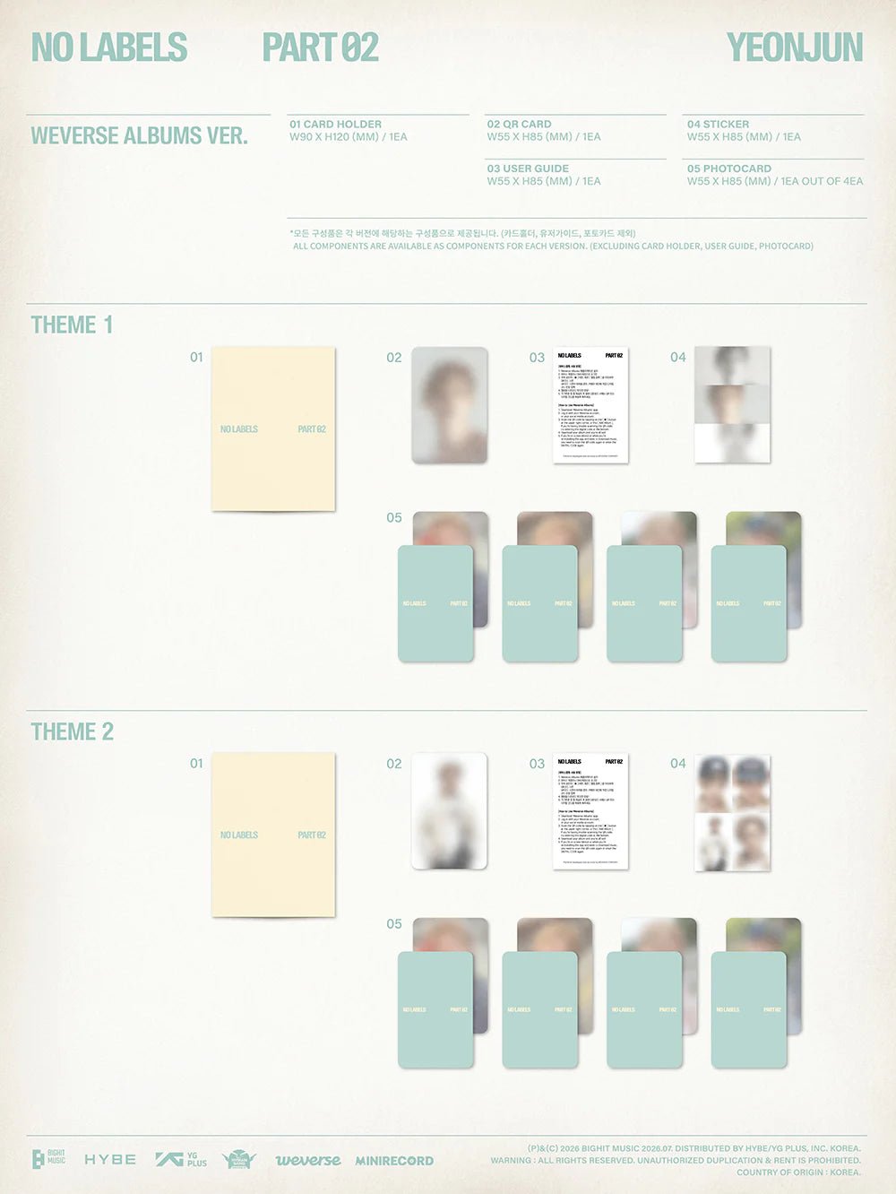 YEONJUN - [NO LABELS : PART 02] 2nd Mini Album WEVERSE ALBUMS Version