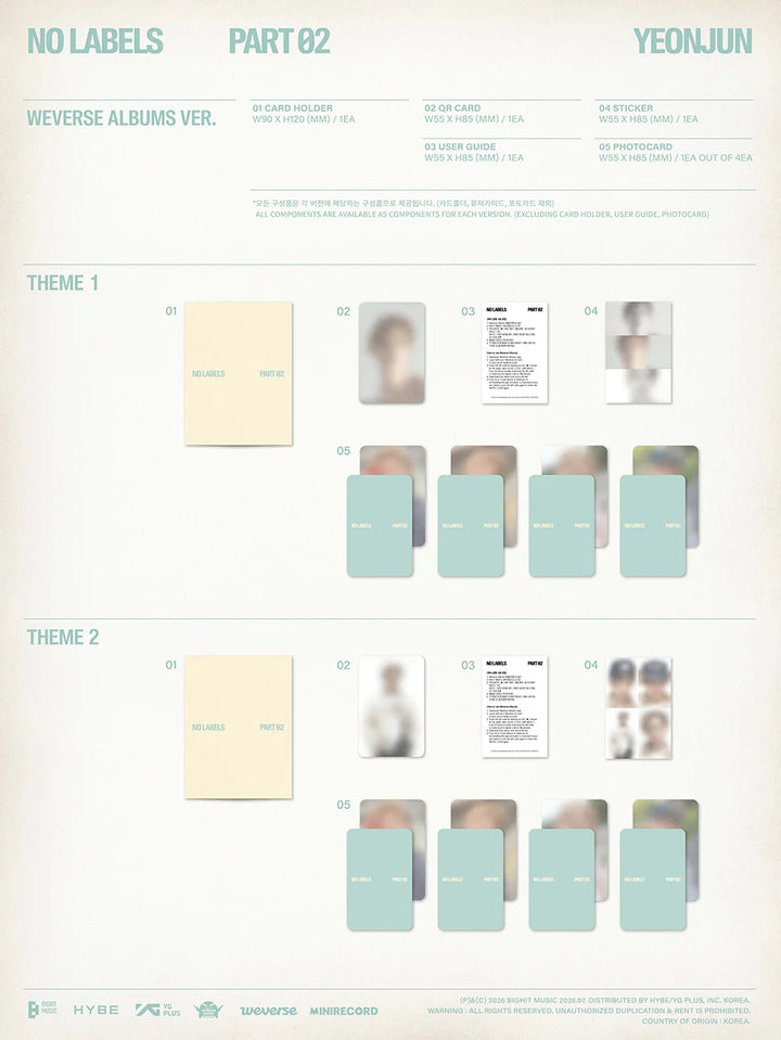 YEONJUN - [NO LABELS : PART 02] 2nd Mini Album WEVERSE ALBUMS Version