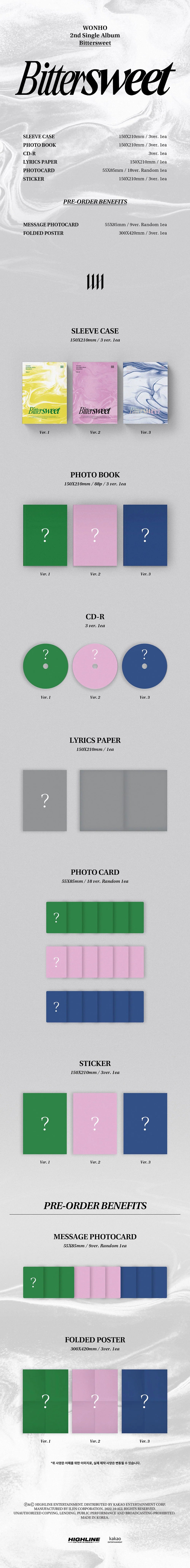 WONHO - [Bittersweet] 2nd Single Album